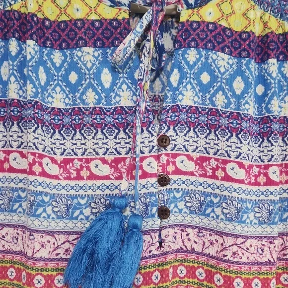 Live And Let Live Colorful Boho Top - Picture 4 of 14